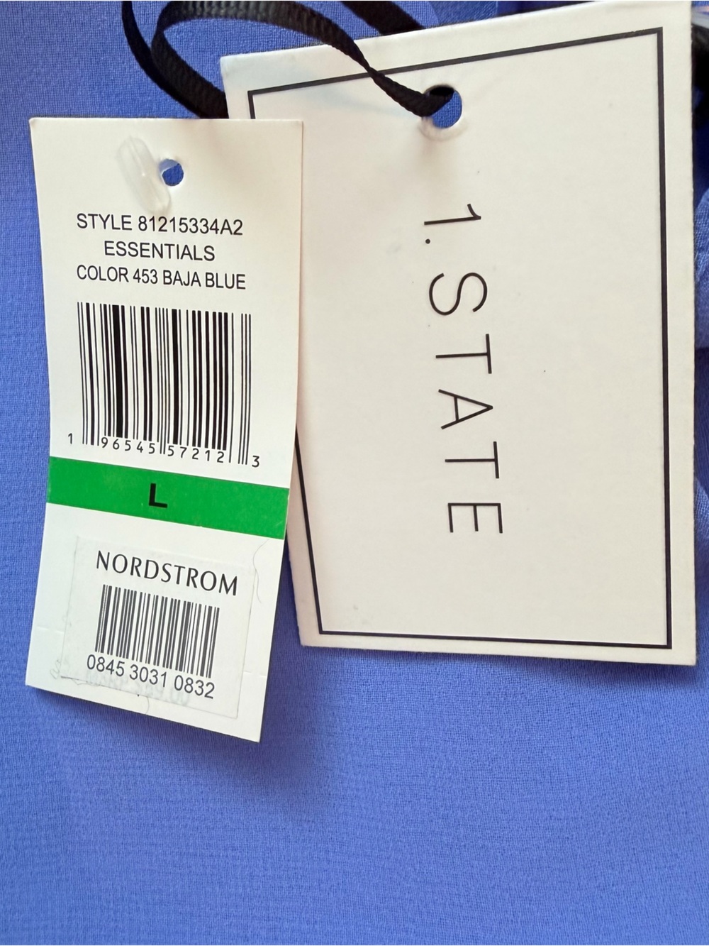 1. State (Nordstrom) Periwinkle V-Neck Flutter Sleeve Blouse - size large - Picture 4 of 5
